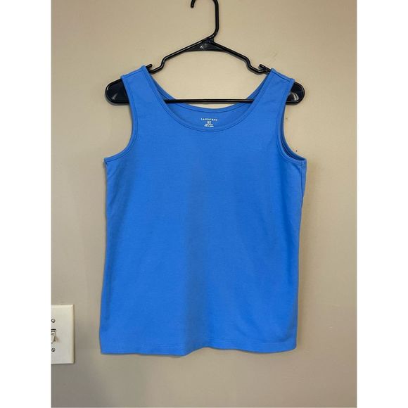 Lands End Women’s Blue Cotton Tank Top Petite Medium